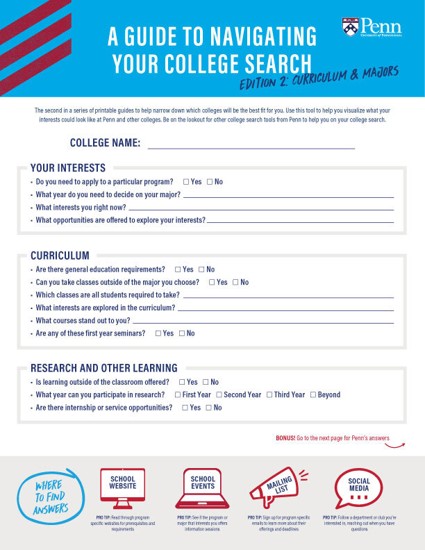 Curriculum & Majors document preview image.