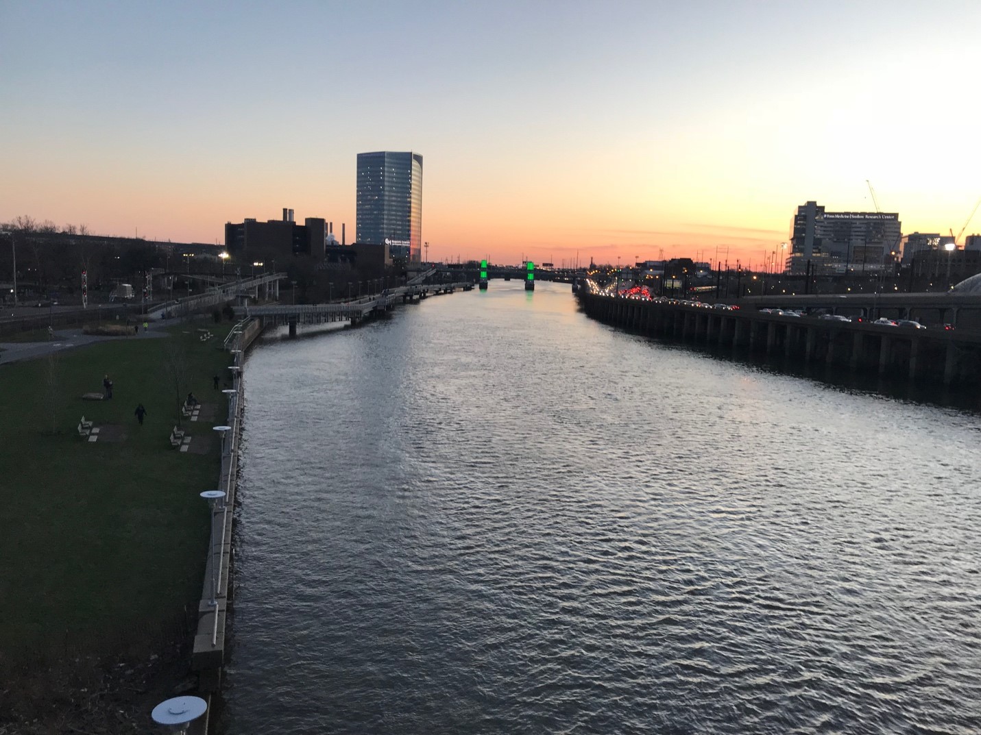 The Schuykill River Trail as the sun sets! 
