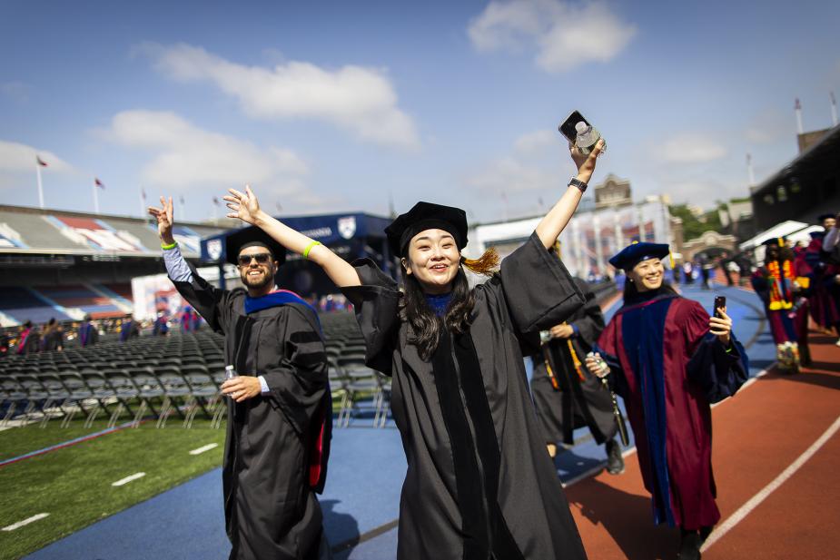 Students celebrating at Commencement