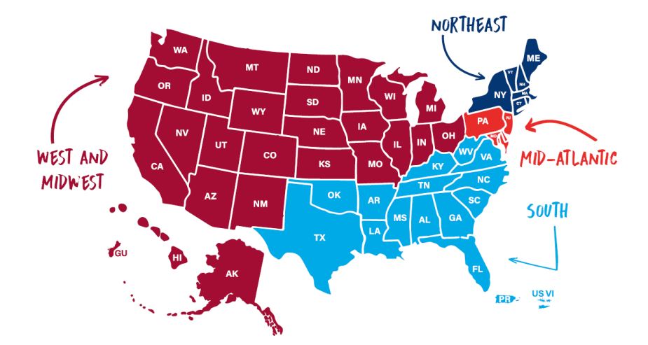 Map of US Territories for Admissions