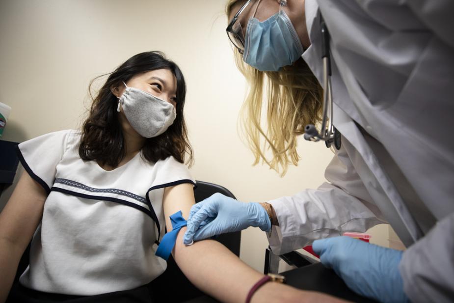 Student receiving medical care at our Nursing clinic