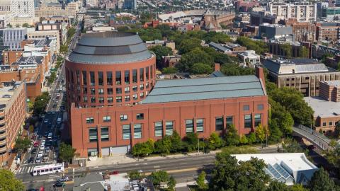 Exterior view of Huntsman Hall