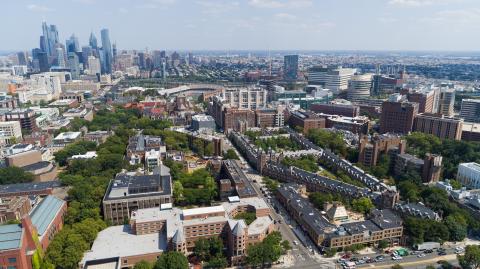 Aerial view of Penn's campus