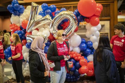 Students volunteering on election day