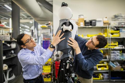 Penn students working in robotics lab