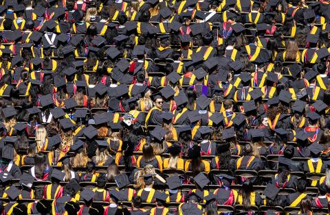 Students at commencement