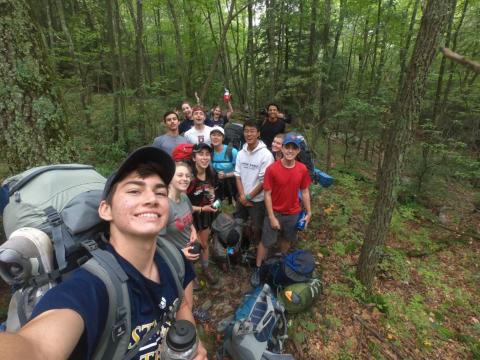 Students hiking