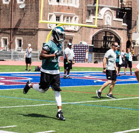Eagles practicing on Franklin Field