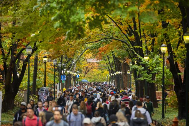 Students on Locust Walk