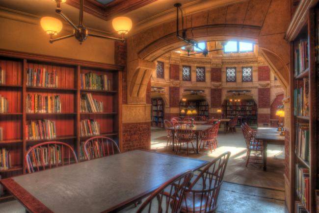 Interior view of Fischer Fine Arts Library