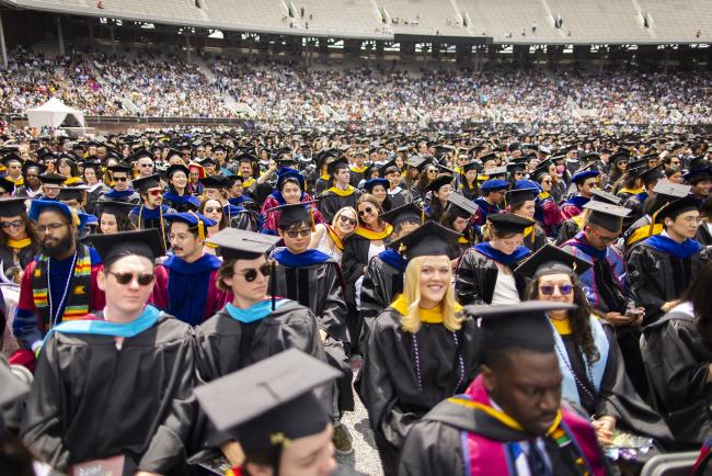 Students seated at Commencement