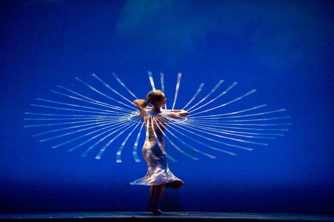 Student performing a dance piece