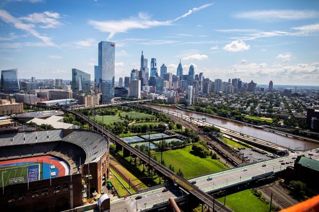 View of Franklin Field and Penn Park