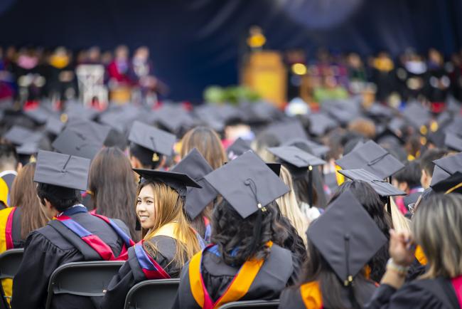 View of graduates at Commencement